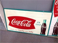 2 1/2 ft x 4 1/2 ft Coca Cola Tin Sign
