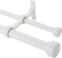 Double Curtain Rods 72-144 Matte White