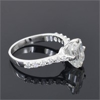 APPR $3300 Moissanite Ring 2.3 Ct 925 Silver