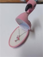 Flamingo Necklace in Flamingo Case