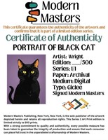 Portrait Of Black Cat Limited Edition Giclee