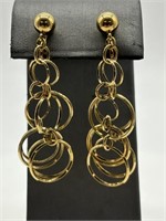 Trifari Vintage Gold Tone Dangle Earrings