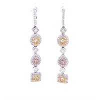 18K WHITE GOLD DIAMOND EARRINGS WITH 0.82CT WHITE