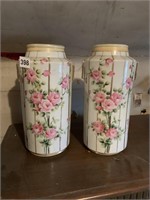 HAND PAINTED NIPPON VASES 12"