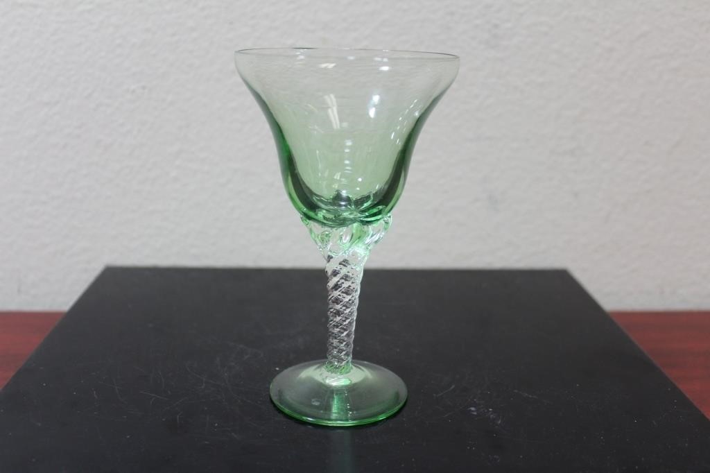 A Green Artglass Goblet