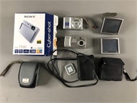 7pc GPS & Digital Camera Lot w/ Mem Cards & Accs