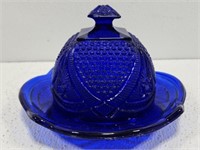 Gorgeous Cobalt Blue Glass Cover Dish