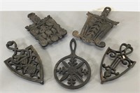 Assorted Cast Iron Trivets -Pans/Irons