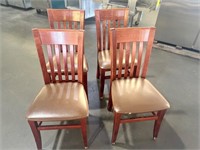 Bid X4 Wood Padded Chairs