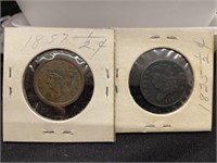 1825 & 1857 1/2- Cent Pieces