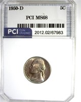 1950-D Nickel MS68 LISTS $185 IN 67