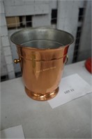 copper champagne bucket with brass handles