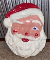 Vintage Plaster Handmade Santa Face Wall Hanging