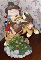 1996 Cowboy Santa Musical Figurine