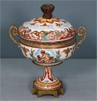 19th C. French Capodimonte Covered Compote