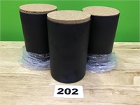 Black Glass Canisters lot of 3