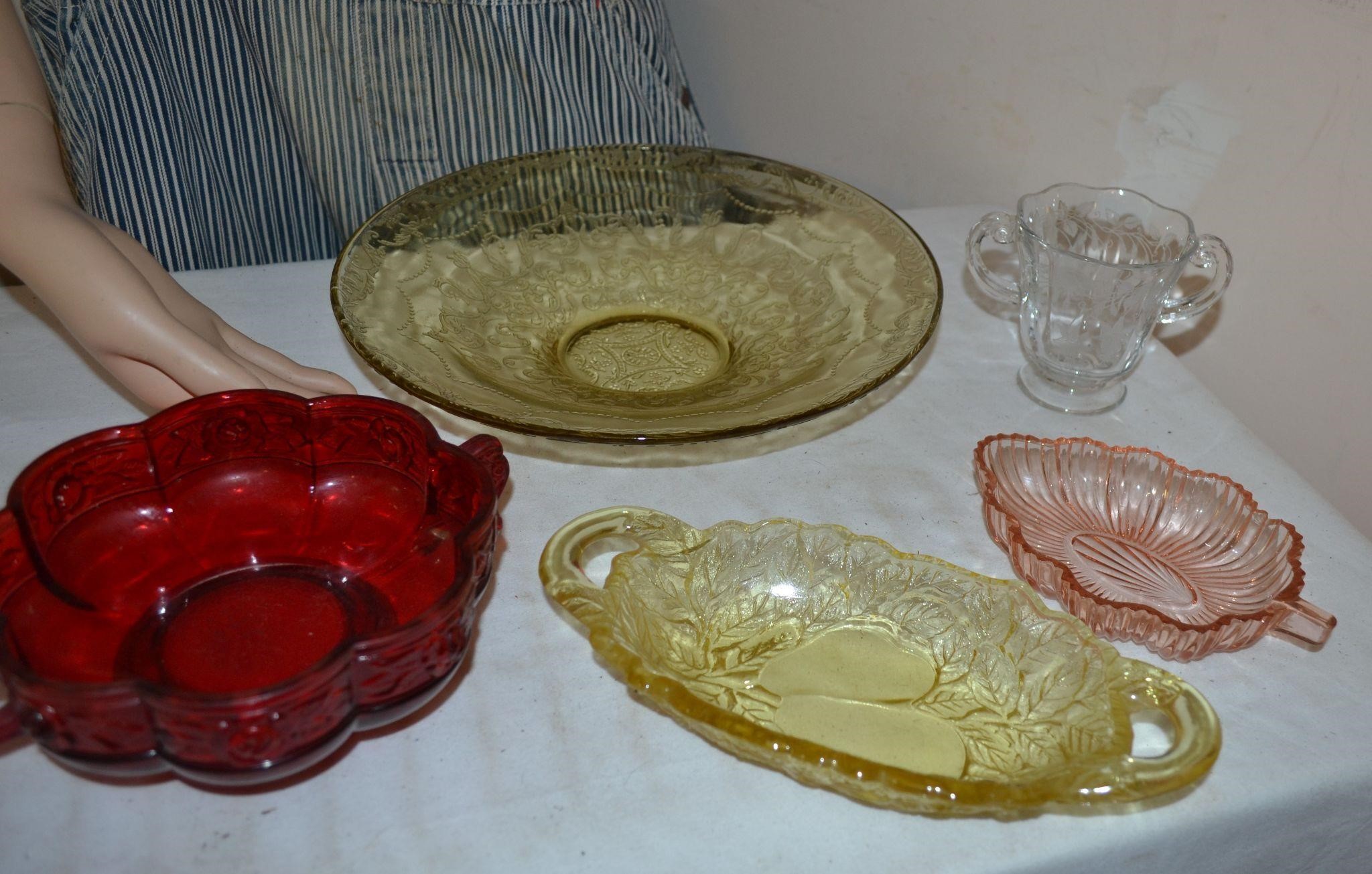 Depression Glass lot ~  marks and wear