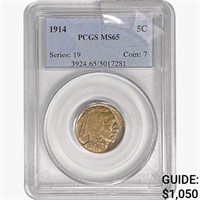 1914 Buffalo Nickel PCGS MS65