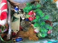 Tote Full Christmas Items,Wreaths,Lights