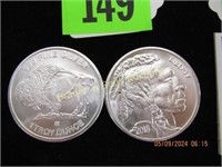 GROUP OF 2 ONE OUNCE SILVER ROUNDS