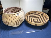 2 HAND WOVEN BASKETS FROM UGANDA