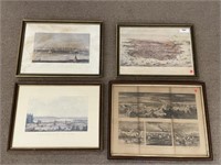 4 Framed Lithographs - All w/ Sailing Scenes