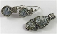 Sterling Silver Ancient Roman Glass