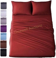 Shilucheng Queen Size Bed Sheets Set - Red