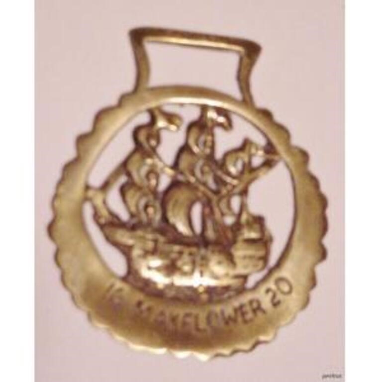Brass Saddle Ornament Mayflower Ship