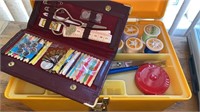 Sewing box and travel sewing kit