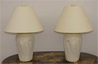 Pair of Cream Lamps (Herons)