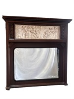 Wooden Framed Mirror with Cast Top