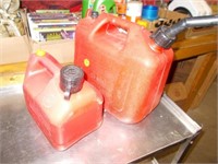 2 1/2 Gal. & 1 Gal. Poly Gas Cans w/Fuel