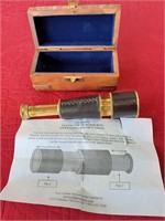 VINTAGE LILLIAN VERNON TELESCOPE IN WOOD CASE