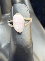 Sterling silver ring Size 4.75 pink stone