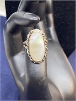 Sterling silver ring Size 5 mother of pearl