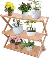 Bamboo Plant Stand  3 Tiered Indoor Outdoor