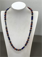 LAPIS,NATURAL STONE & BEAD NECKLACE