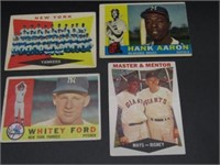 (4) 1960 TOPPS BB CARDS:
