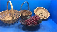 Baskets and grapes