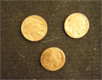 Lot Of 3 Buffalo Nickels