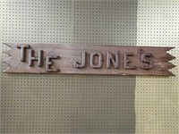 Wooden The Jone's Sign
