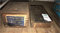 2 vintage wooden boxes