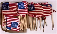Miniature U.S. flags, 50 stars, 10" staff, 4" x
