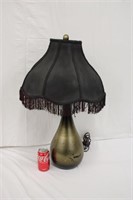 Vintage Metal Base Lamp w/ Painted Shade