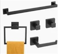 5 Piece Matte Black Bathroom Set