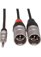 $33 3.5 mm TRS to Dual XLR Pro Stereo Cable