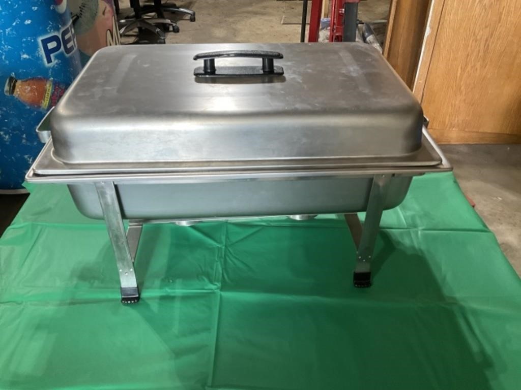 Stainless Warming Trays w/Stand, Heater Tray
