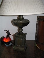 Brass lamp with shade