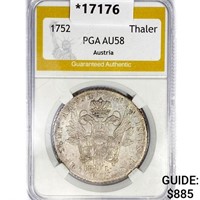 1752 Thaler Silver Austria PGA AU58